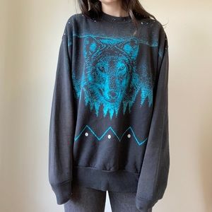 Vintage wolf sweater